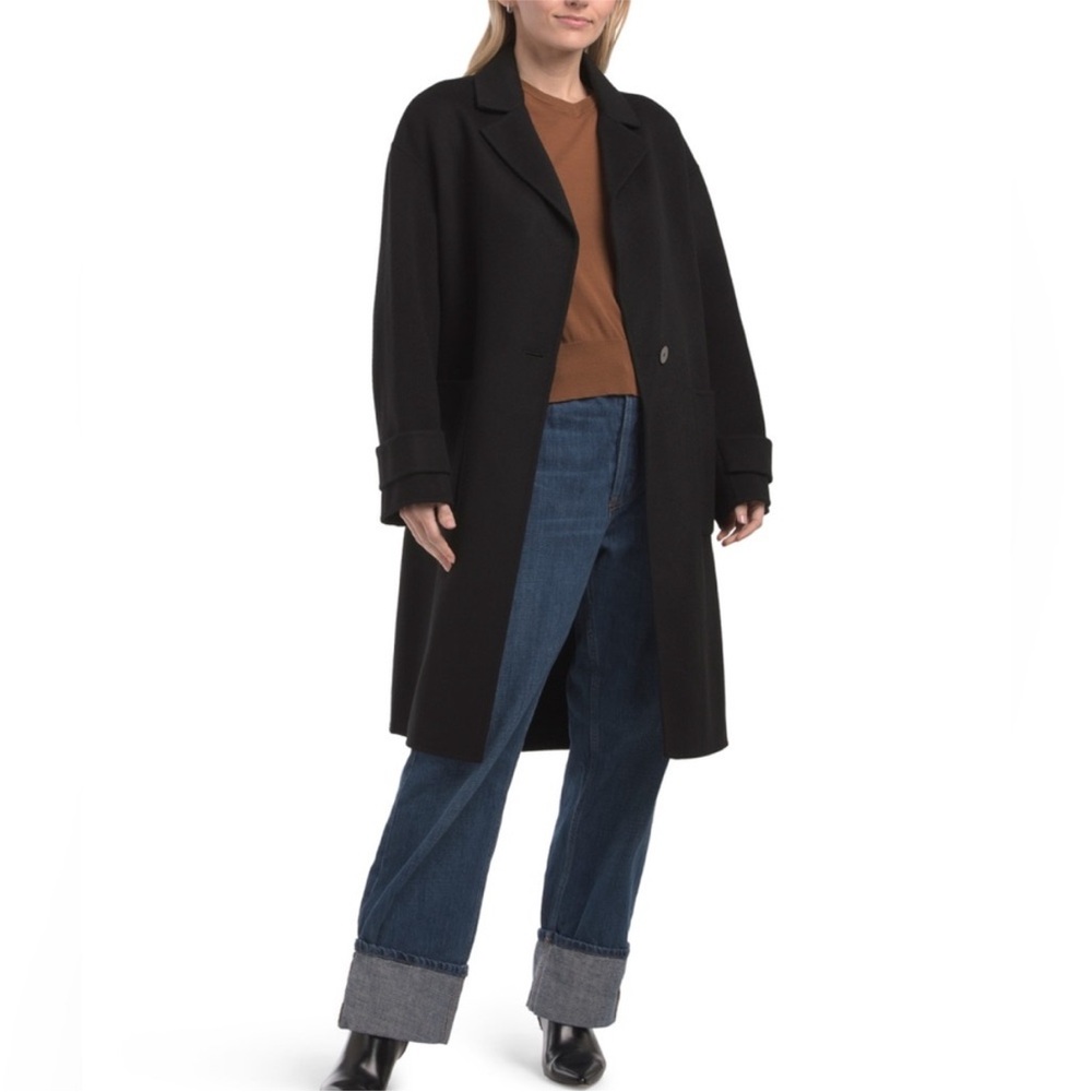 Theory Women's black wool/cashmere blend Trench Coat - Picture 3 of 11